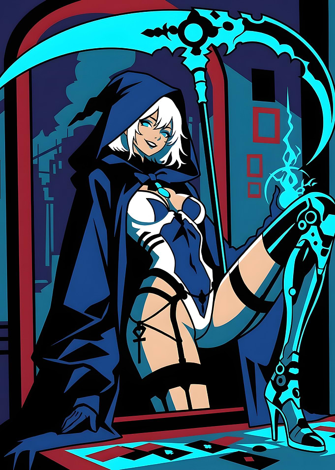 Anime Reaper Girl with Scythe