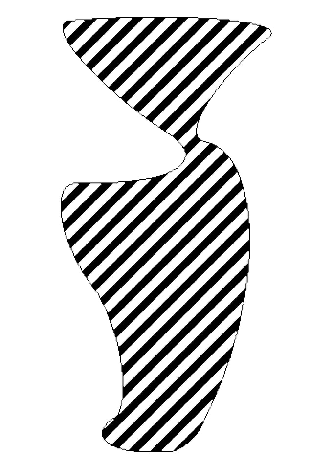 Abstract Striped Vase Silhouette