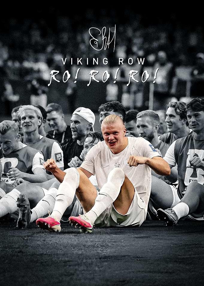 Erling Haaland Viking Row Celebration Poster