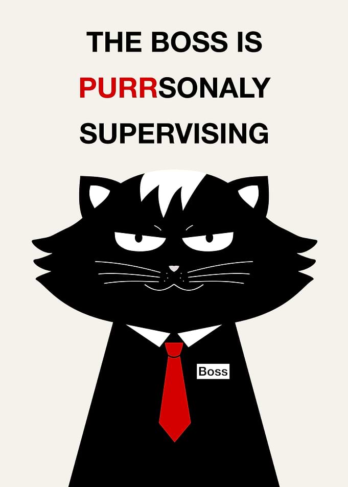 The Boss Cat Is Purrsonaly Supervising