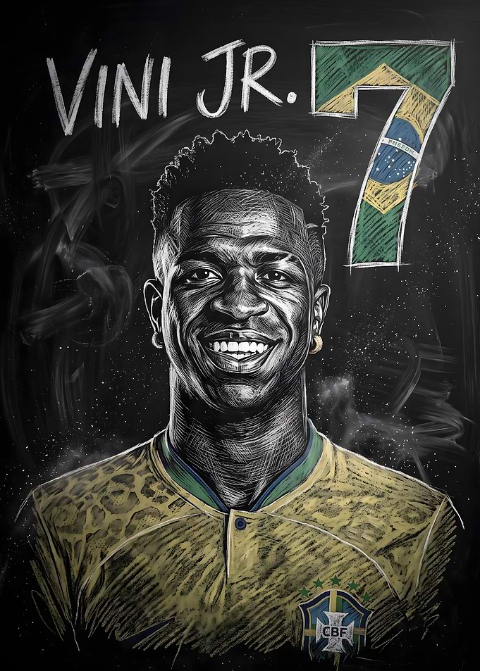 Vinicius Jr. Brazil Soccer Portrait