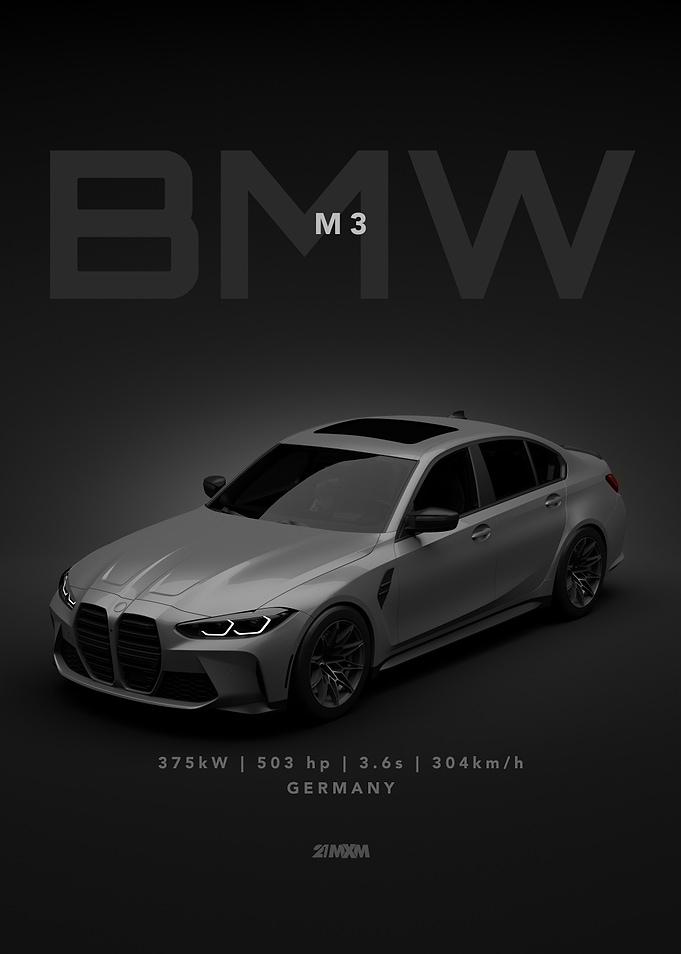 Minimalist BMW M3 Poster