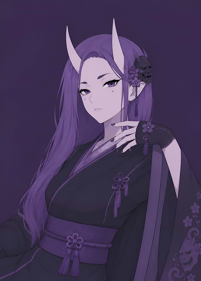 Anime Oni Devil Girl Portrait