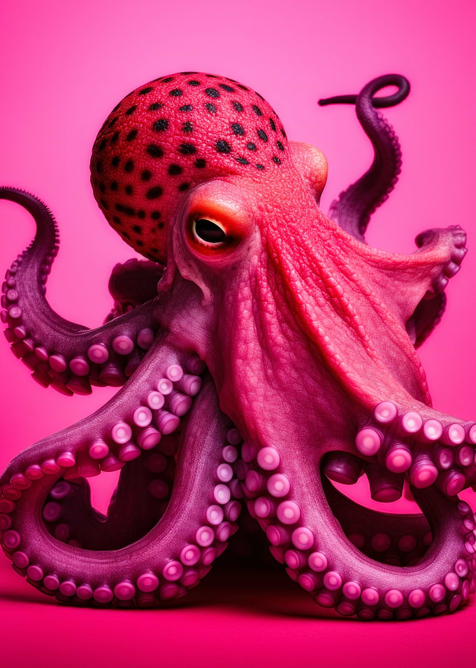 Vibrant Pink Octopus