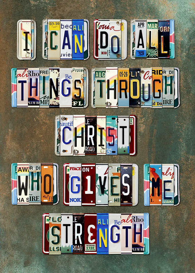 License Plate Bible Verse Wall Art