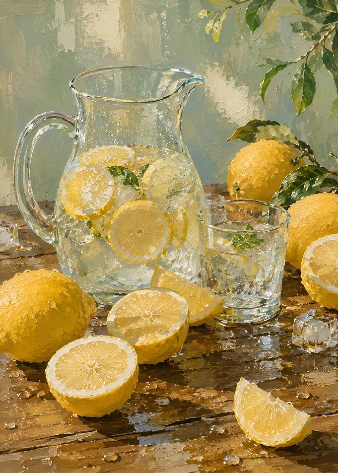 Lemonade Pitcher and Glass