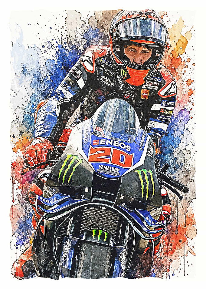 Fabio Quartararo Watercolor Portrait