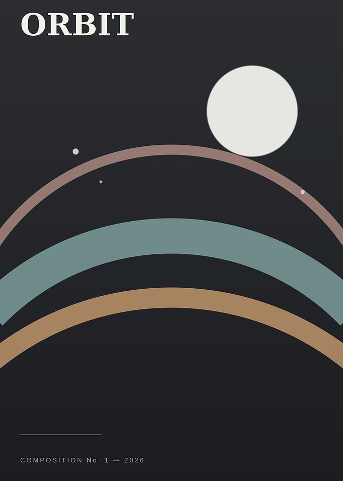 Minimalist Orbit Space Poster