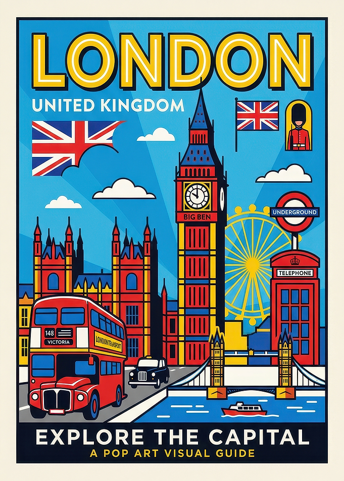 London Travel Pop Art Poster