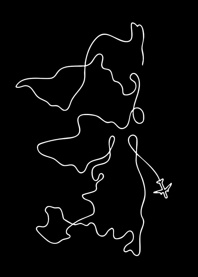 Minimalist One-Line Map of Ireland
