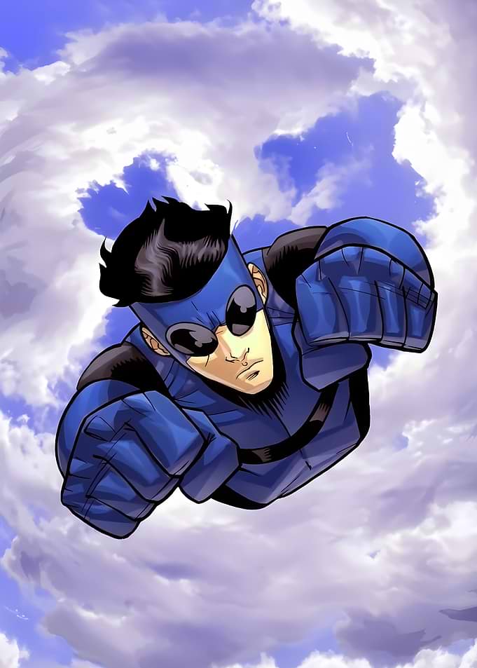 Invincible Flying Superhero Illustration