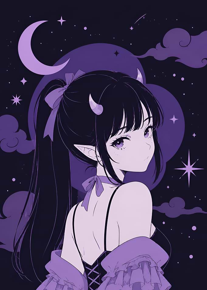 Anime Demon Girl Illustration