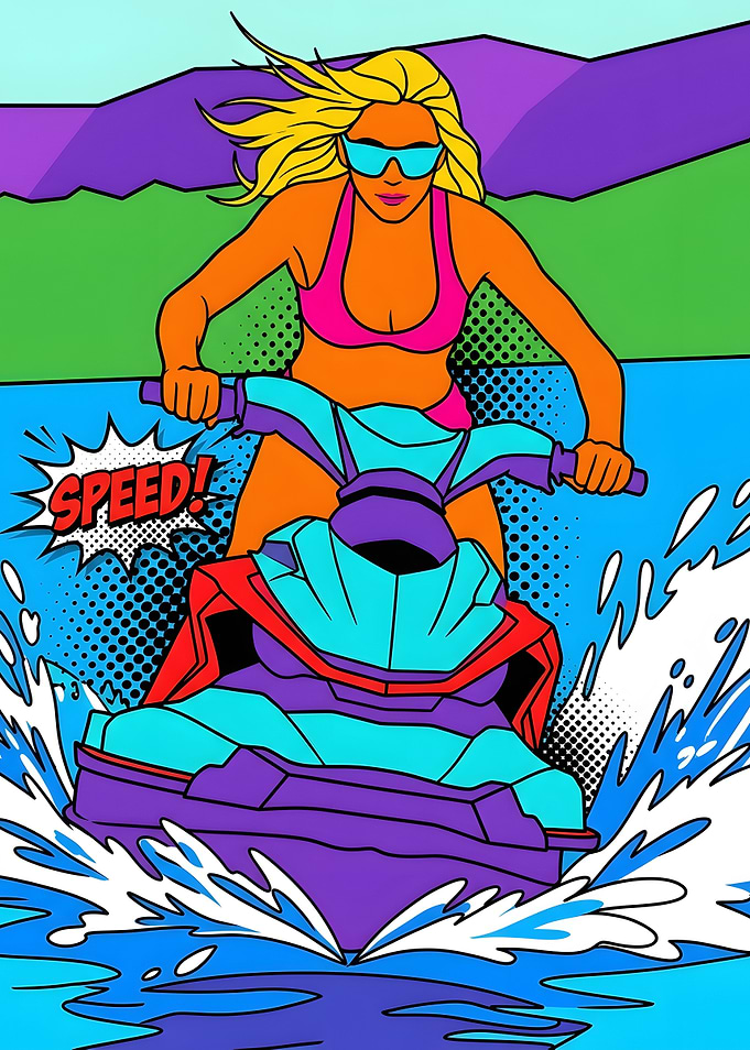Pop Art Jet Ski Rider