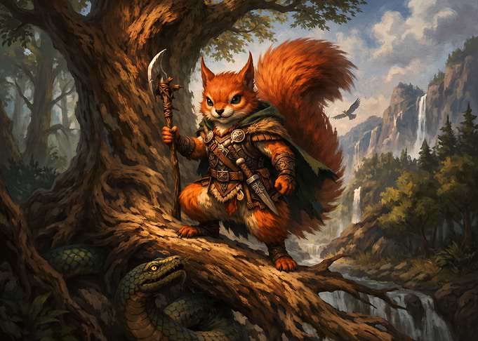 Warrior Squirrel Fantasy Adventure