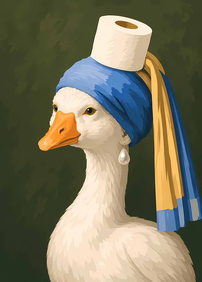 Goose with a Pearl Earring Parody