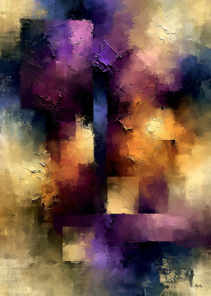 Shibui Abstract Modernism No. 03 – Violet Silence Wall Art