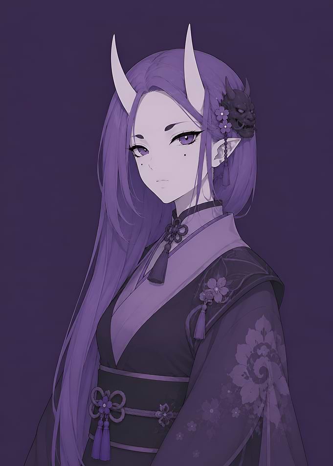 Anime Oni Girl Portrait