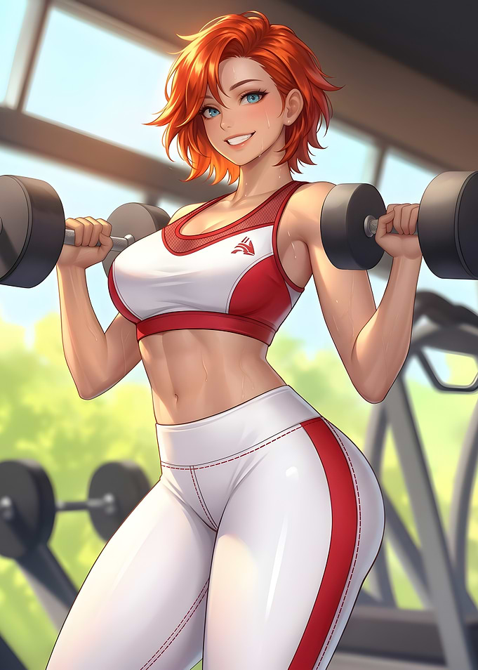 Anime Girl Gym Workout Waifu