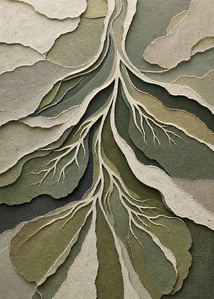 Abstract Layered Paper River Art