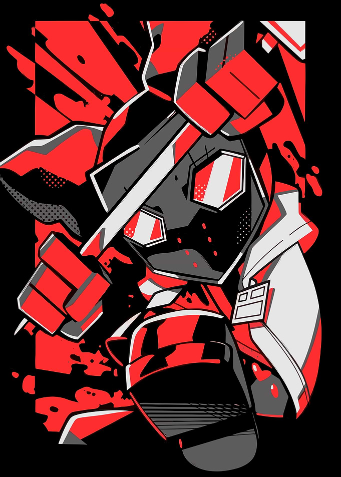 Stylized Cyberpunk Character Illustration