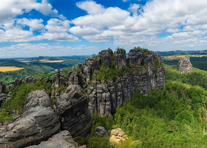 Schrammsteine Panorama Saxon Switzerland Germany