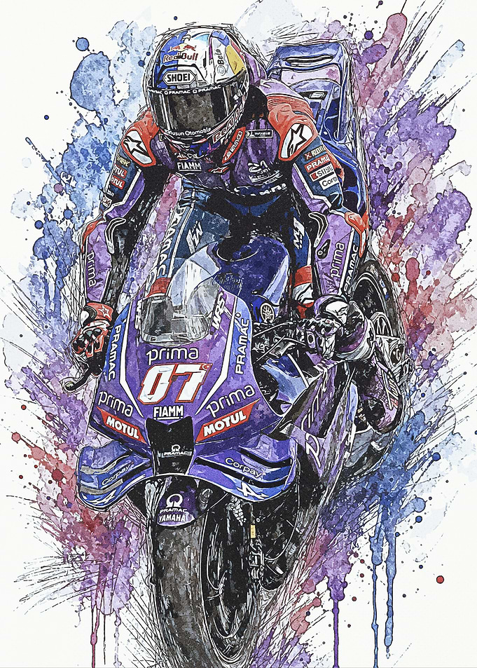 Watercolor Razgatlioglu Rider Action Art
