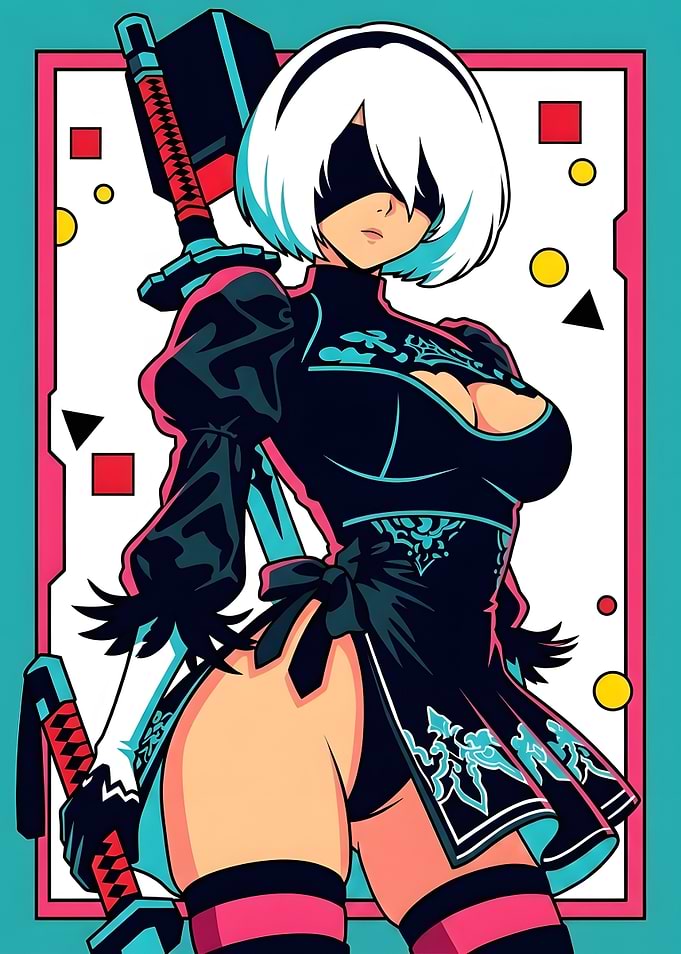 2B Nier Automata Pop Art Illustration