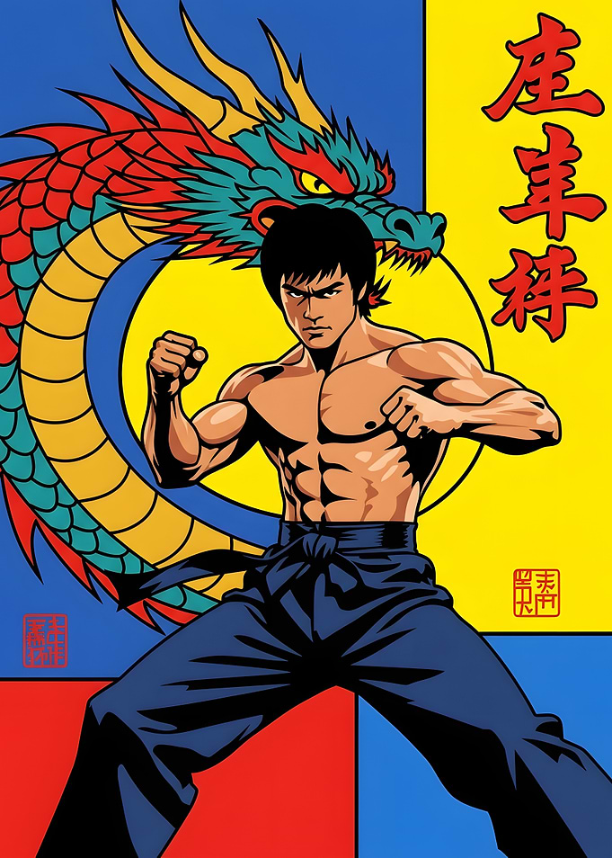 Bruce Lee Dragon Martial Arts Poster