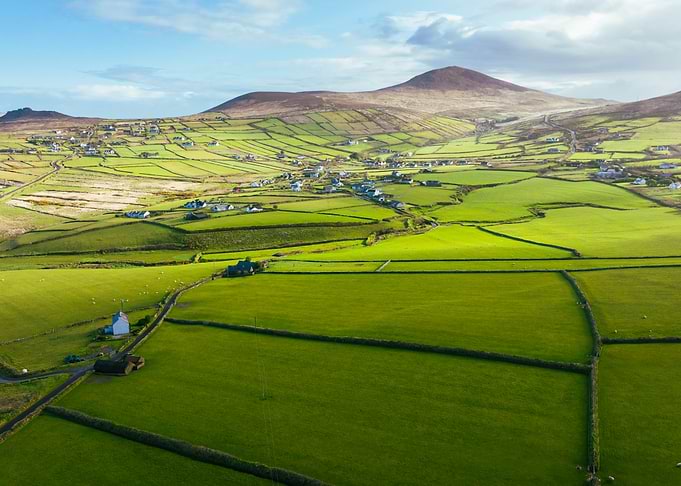 Aerial View of Irish Countryside - Ireland