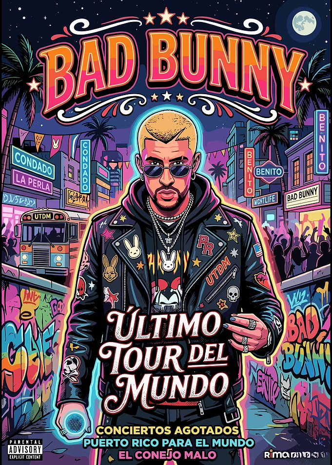 Bad Bunny Ultimo Tour Del Mundo Poster