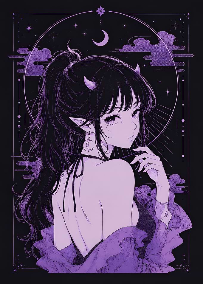 Anime Demon Girl Illustration