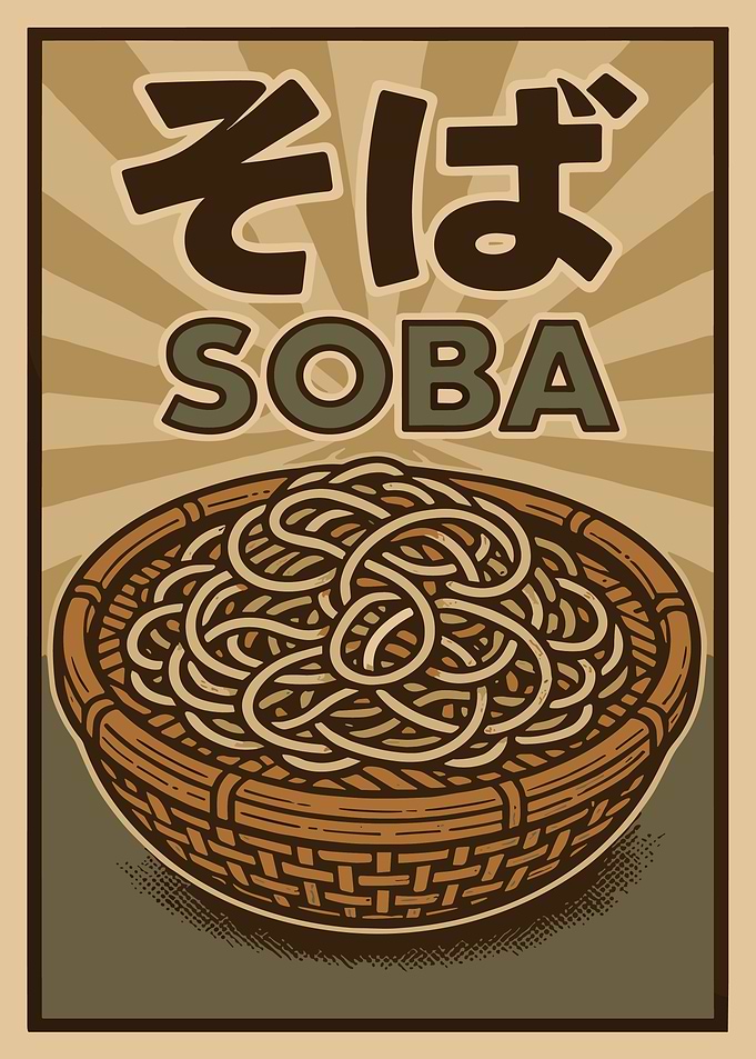 Vintage Japanese Soba Noodle Poster