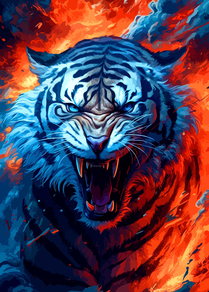 Fierce Tiger in Fire