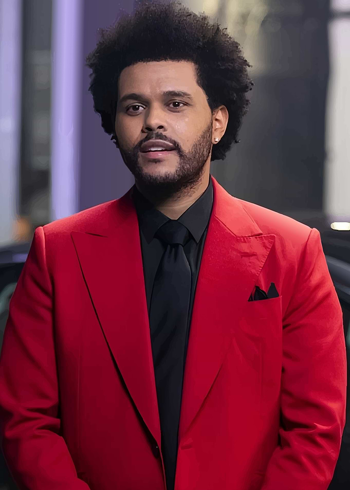 The Weeknd in Red Suit
