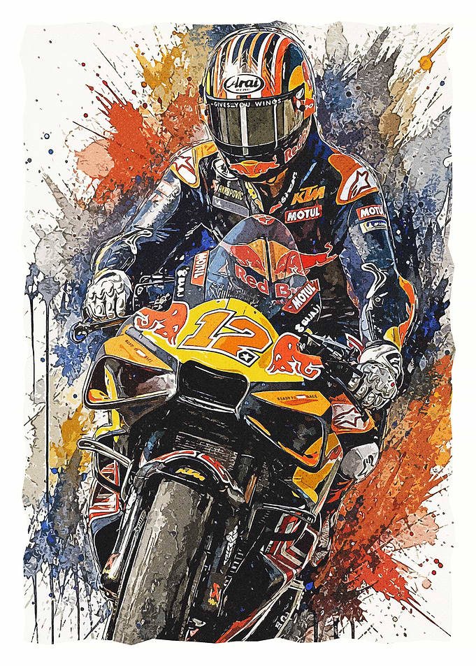 Maverick Vinales Watercolor Art