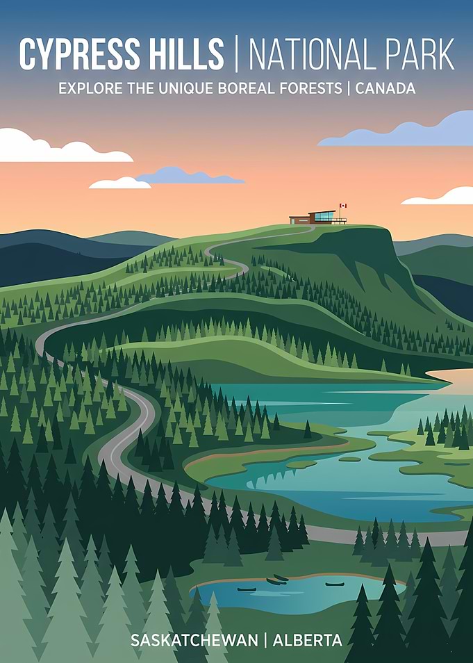 Cypress Hills National Park Travel Poster