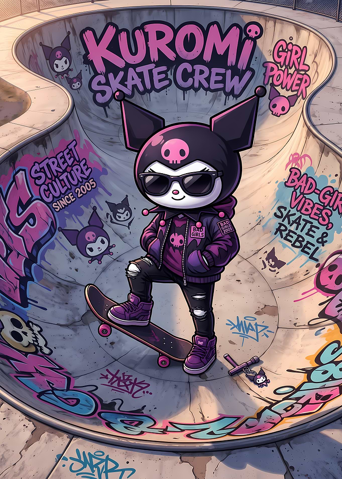 Kuromi Skate Crew Graffiti Art