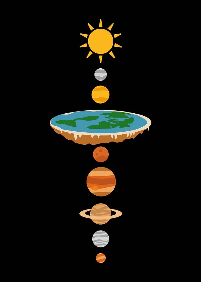 Flat Earth Solar System Illustration
