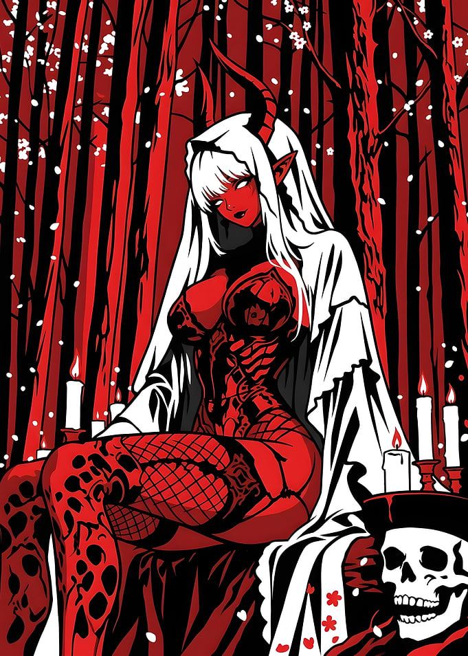 Demon Queen in Red Forest
