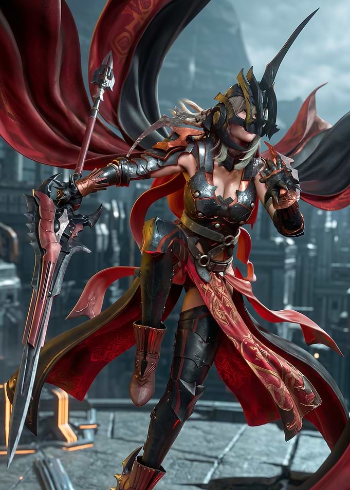 Final fantasy highwind with Red Cape