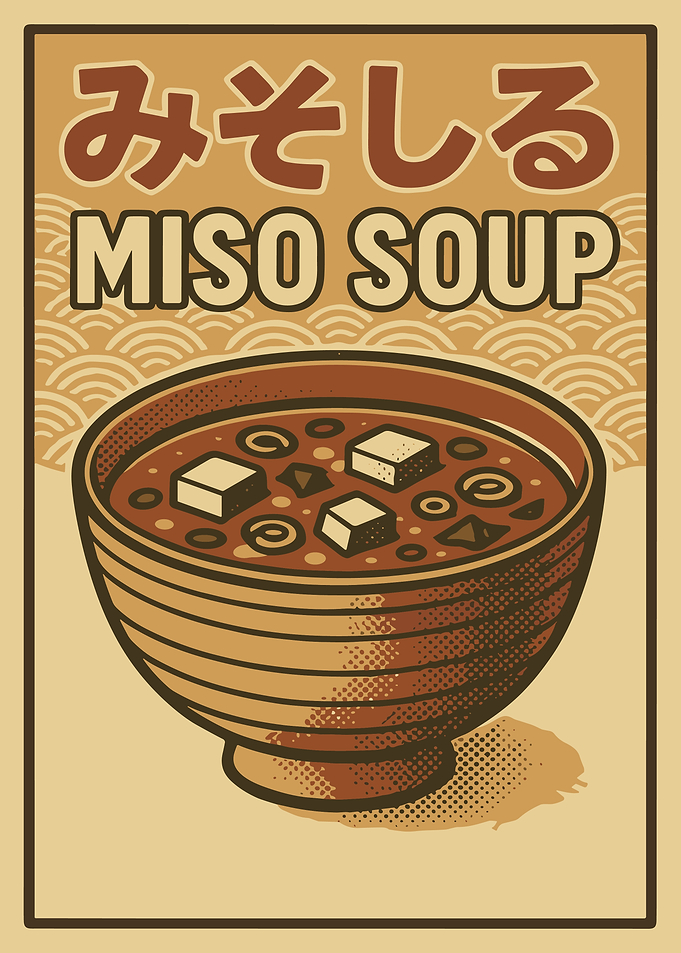 Vintage Style Miso Soup Poster