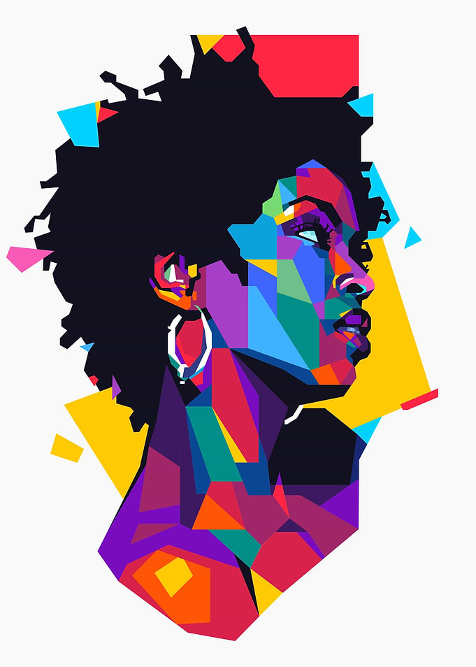 Colorful Geometric Pop Art Portrait