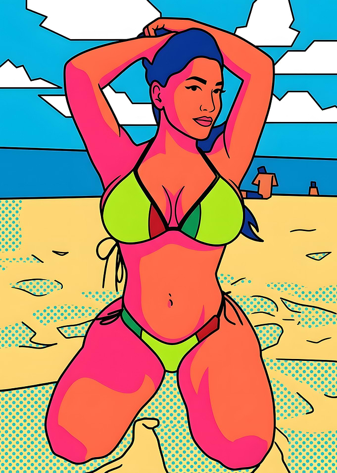 Pop Art Woman in Bikini
