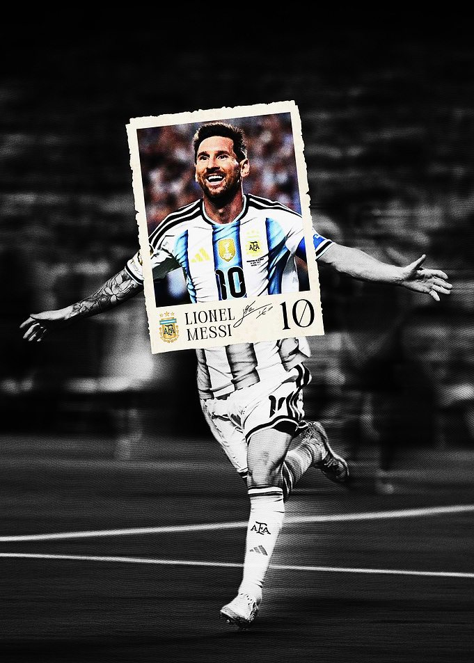 Lionel Messi Argentina Stamp Poster