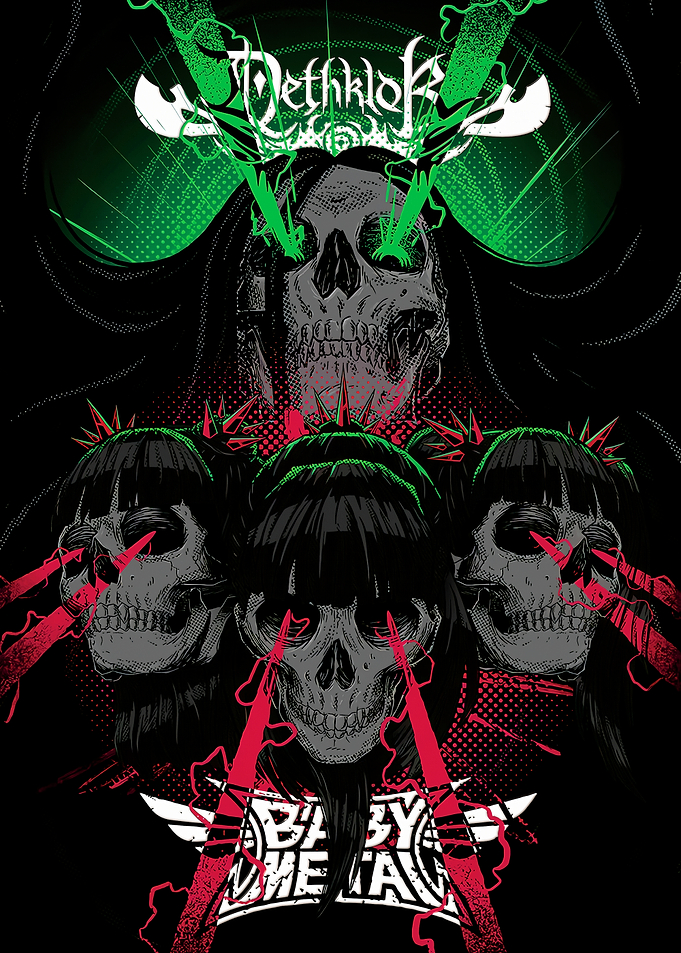 Dethklok and Babymetal Skull Poster