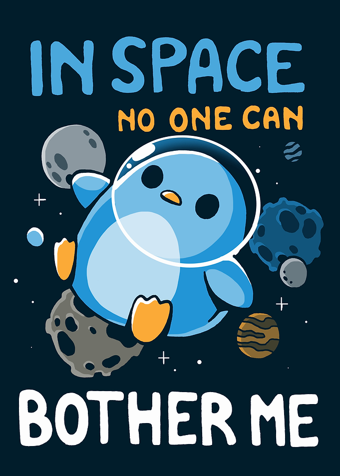 Cute Penguin Astronaut in Space