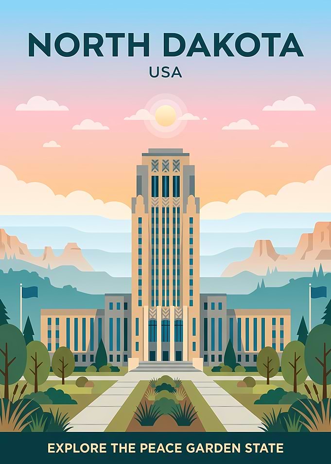 North Dakota Travel Poster
