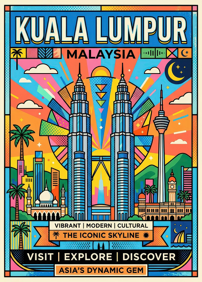 Kuala Lumpur Malaysia Travel Poster