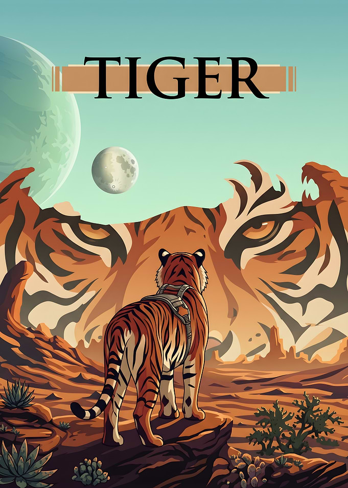 Tiger Space Exploration Poster
