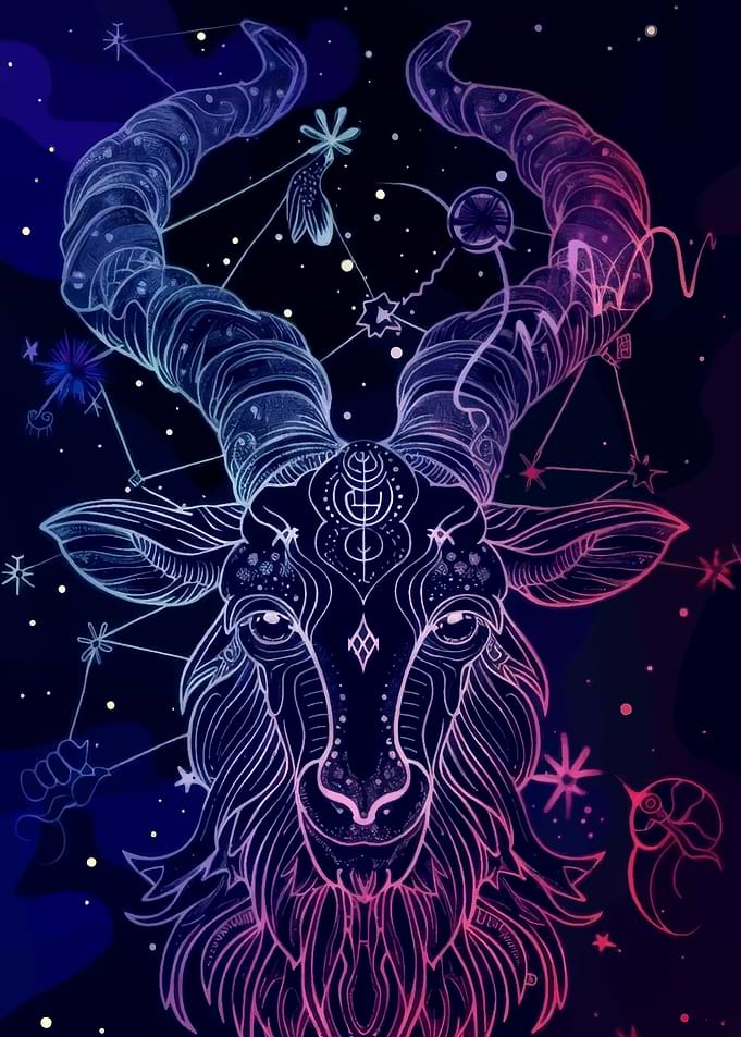 Capricorn Zodiac Constellation Goat Art